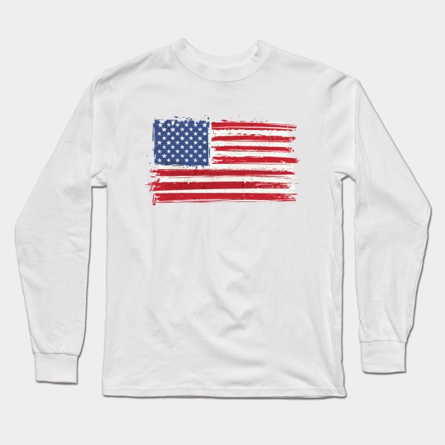 Official Vintage Flag of USA Long Sleeve T-Shirt by Islanr